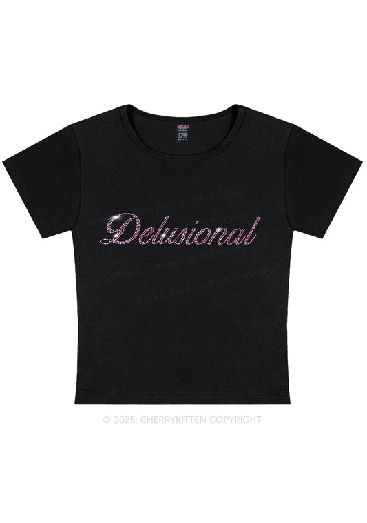 Cherry Kitten - Delusional baby tee - Zwart