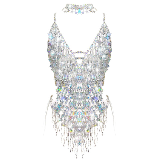 Neva Nude - Wildest Dreams Swifty Sparkling White One Piece Bodysuit