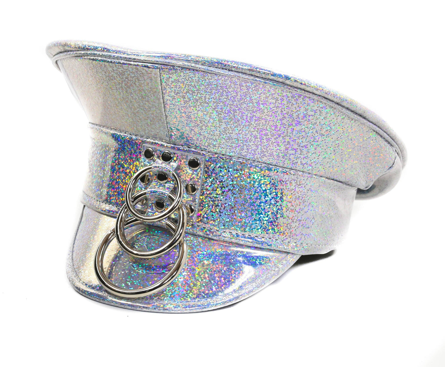 Funk Plus- Bondage captain hat - Holografisch zilver