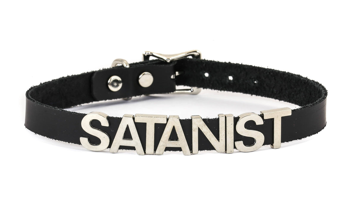 Funk Plus - Leren naam choker - Zwart