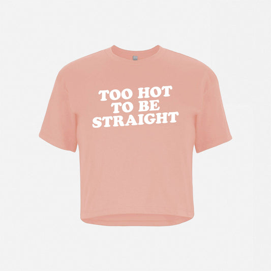 The Little Gay Shop -Too Hot To Be Straight Crop Top Tee