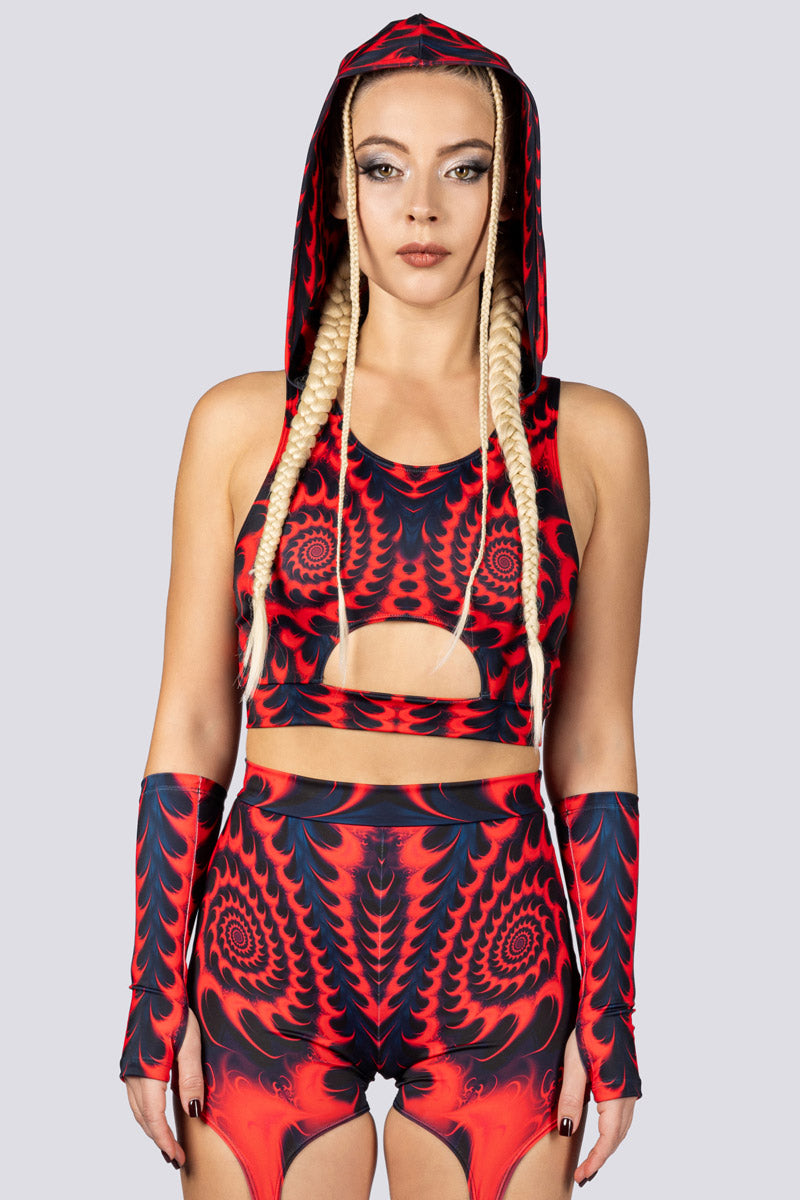 fractalia hooded top met cut out
