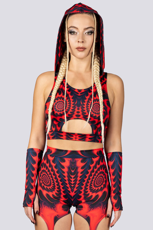 fractalia hooded top met cut out