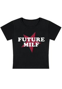 future milf cropped tee, future milf shirt, future milf top, rave cropped tee, ravewear, partywear, rave outfit