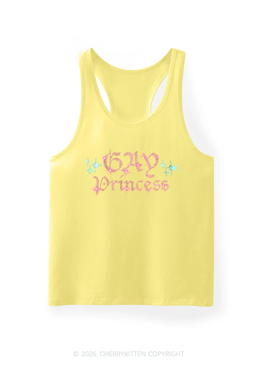 gay princess tank top in geel en strass