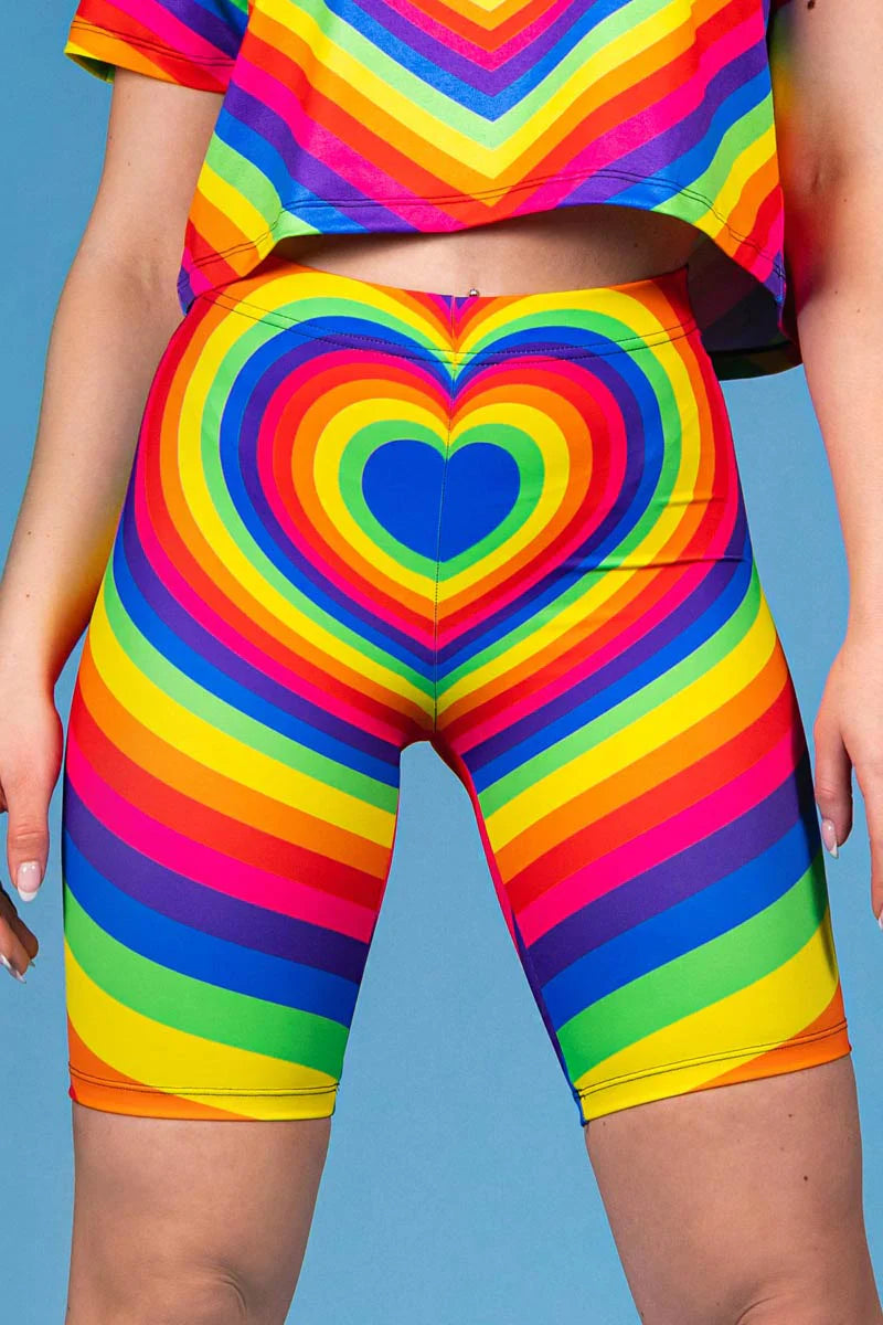 Devil Walking - Heartbreaker biker shorts - Rainbow