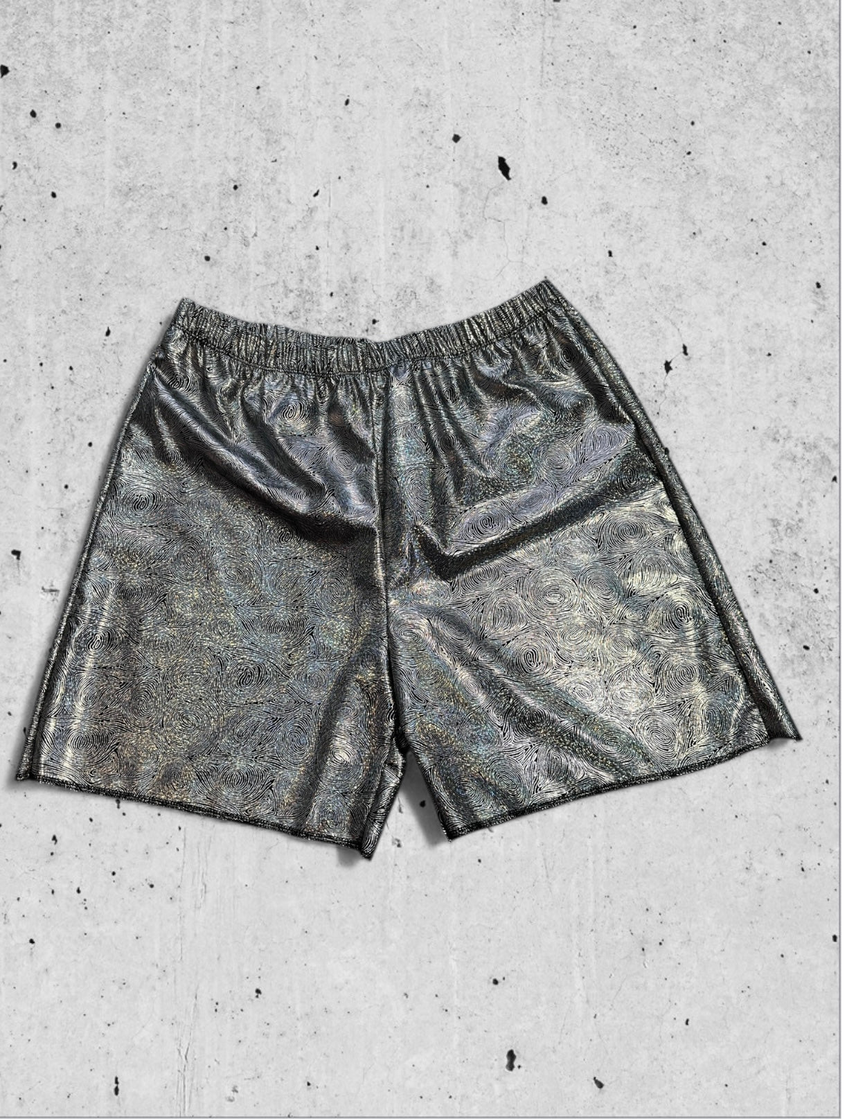 holografische genderneutrale  rave shorts 