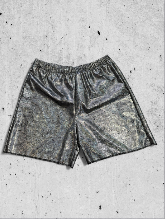 holografische genderneutrale  rave shorts 