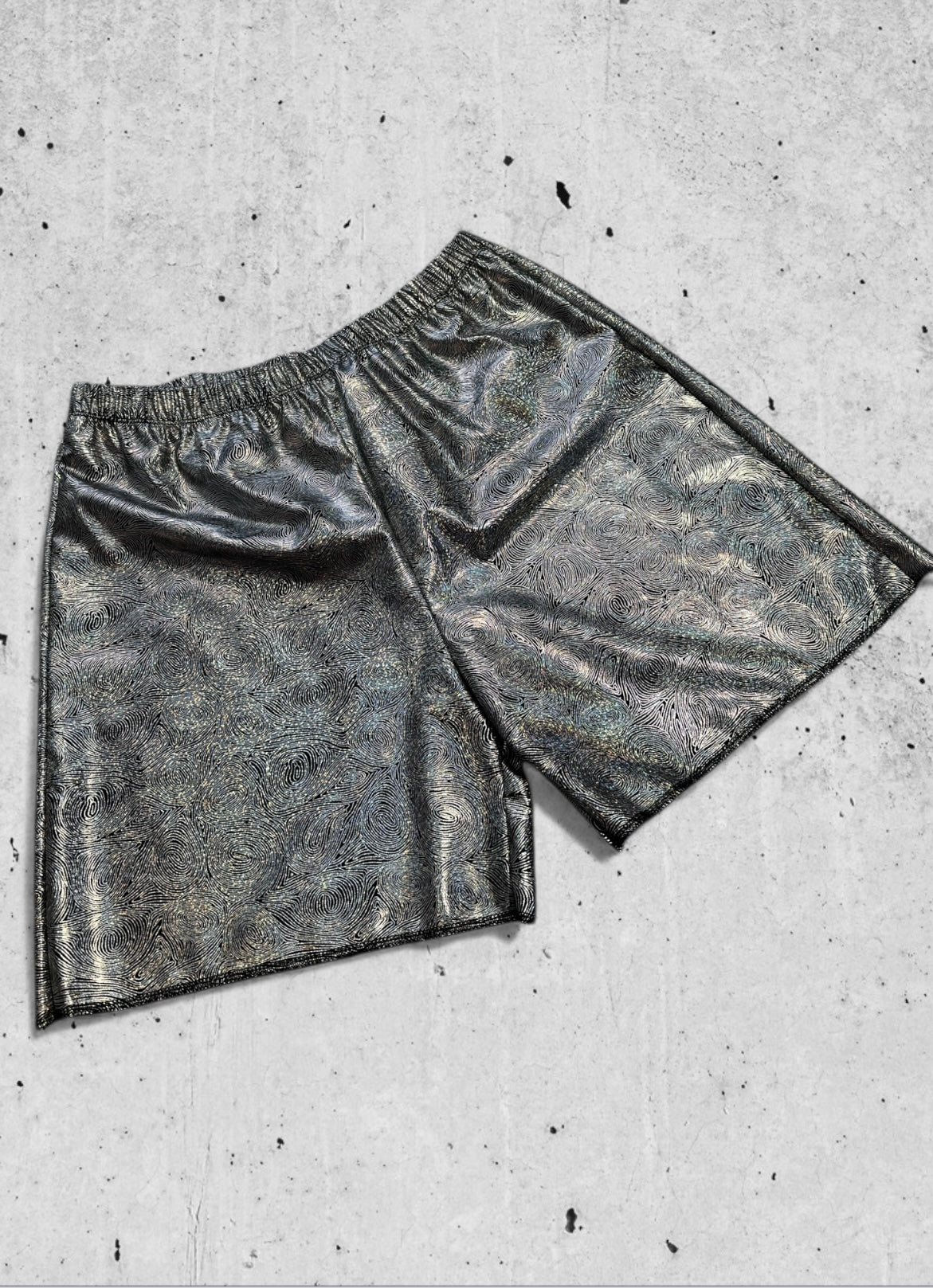 holografische genderneutrale  rave shorts 