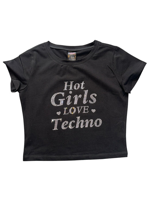 Cherry Kitten - Hot girls love techno rhinestones - Black