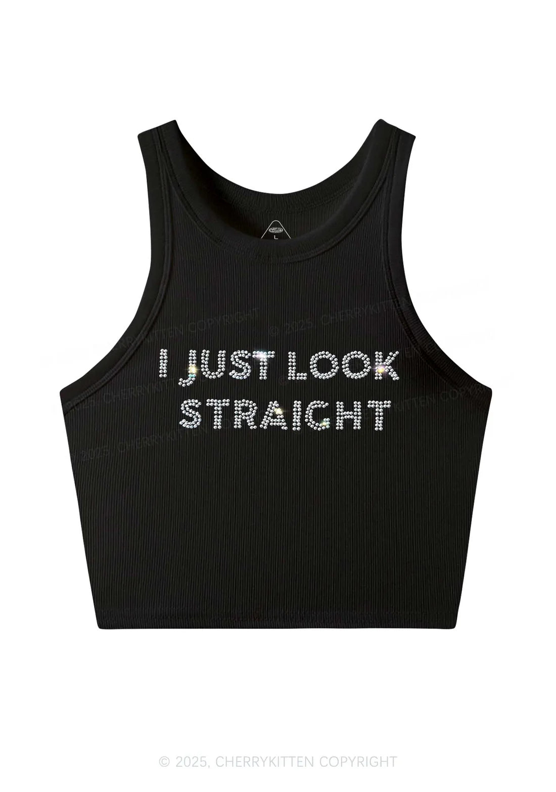 i just look straight crop tank top