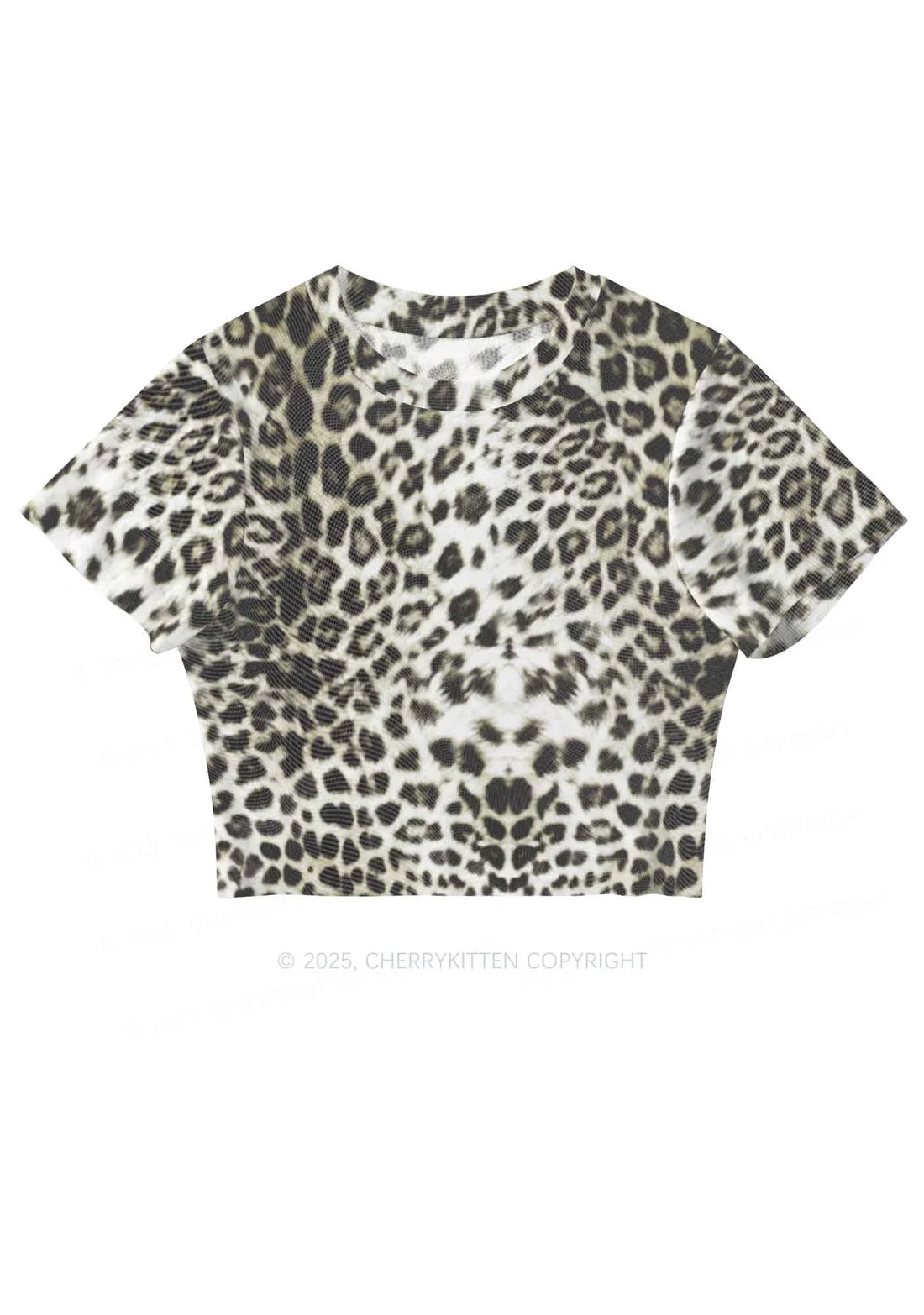 luipaard mesh crop top