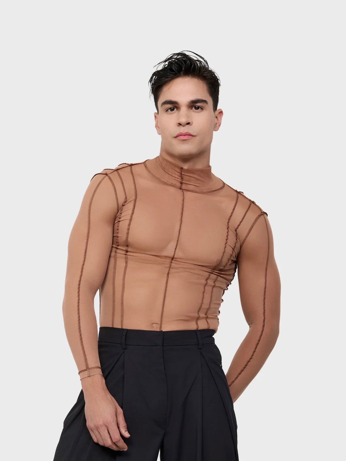 caramel mesh longsleeve