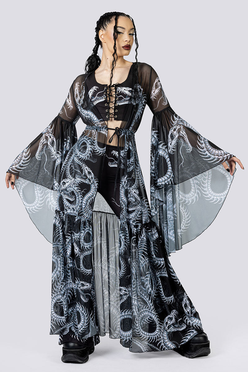 Phantom Serpent Flare Pants Set Full Body Goth Fashion