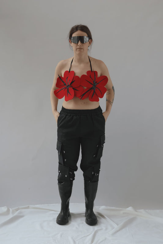 Logocomo - Flowerkini - Rood en zwart