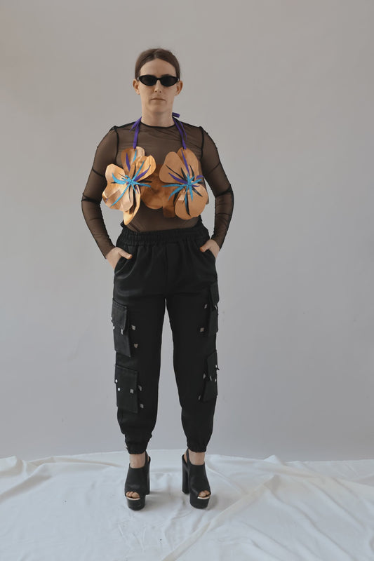 Logocomo - Flowerkini - Brons met blauw