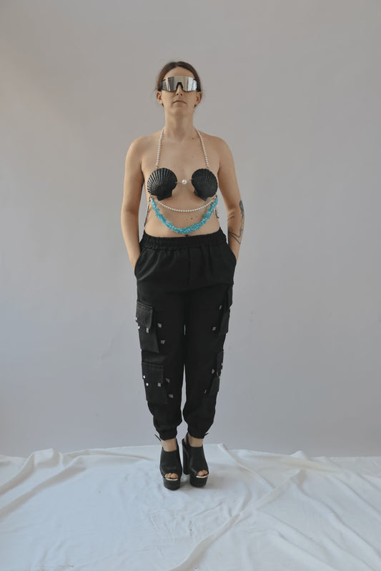 Logocomo - Shellkini - Zwart met blauw