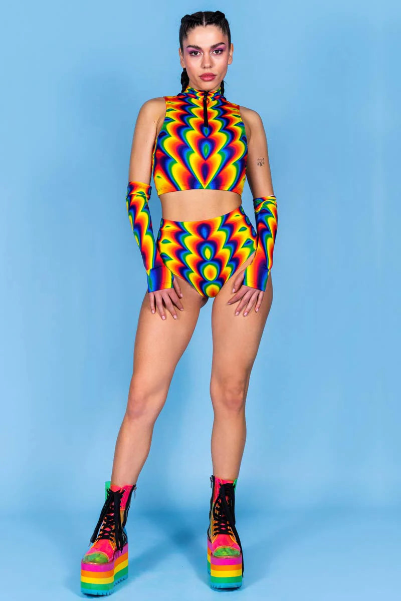 Rainbow bloom top from Devil Walking Pride collection Rainbow