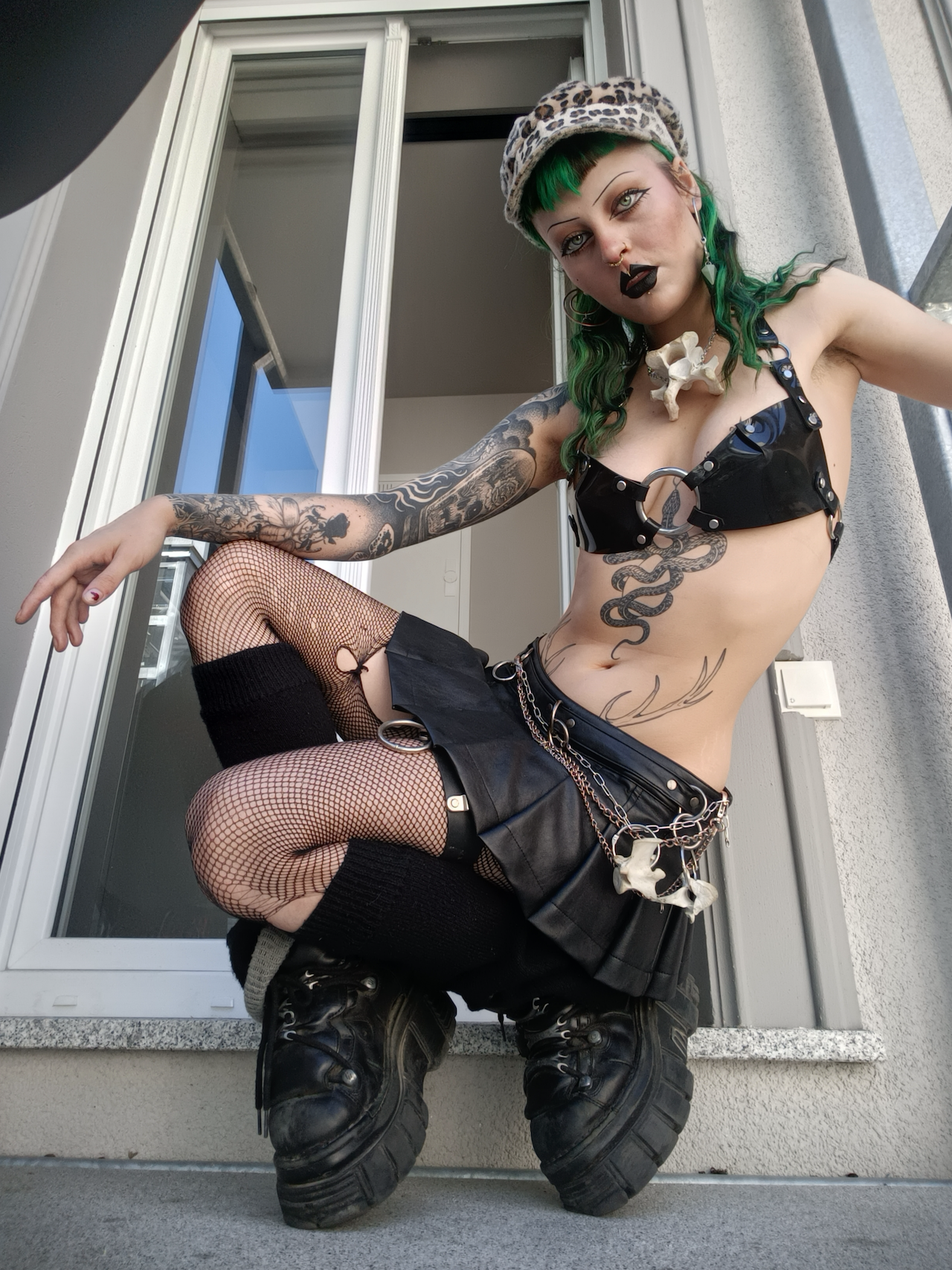 Lui Trash - Vinyl rave bra - Zwart