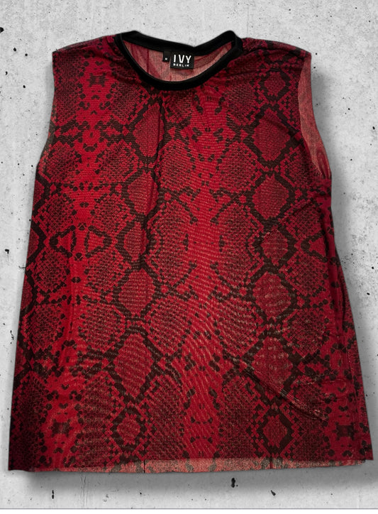 rode mesh slangenprint tank top