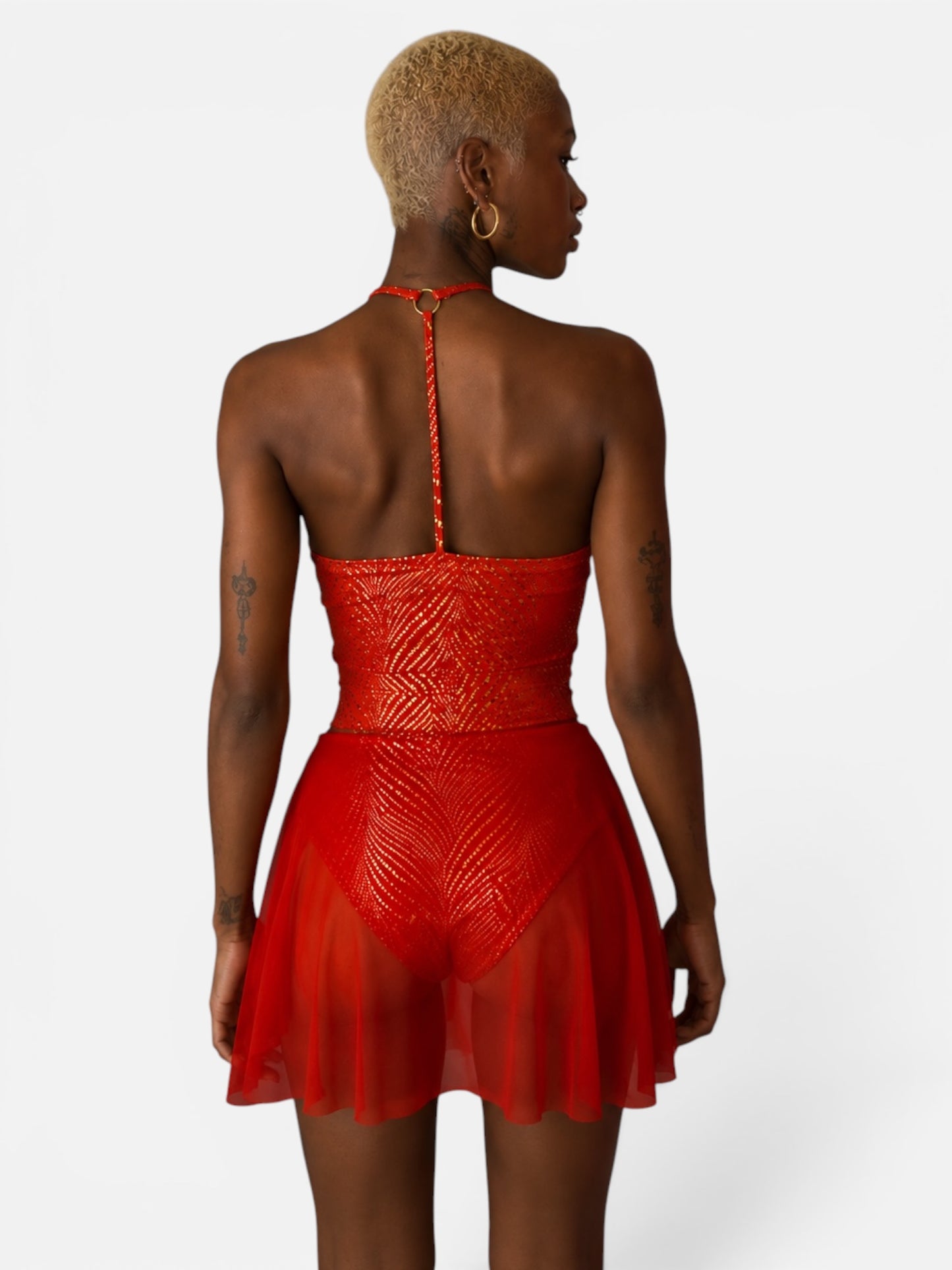 Claudia Vitali - Sparkle top en bottom - Rood en goud