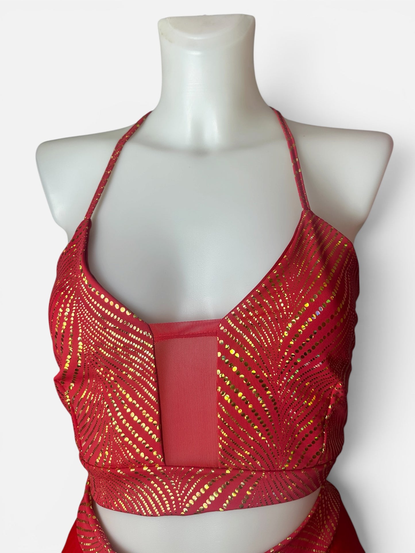 Claudia Vitali - Sparkle top en bottom - Rood en goud