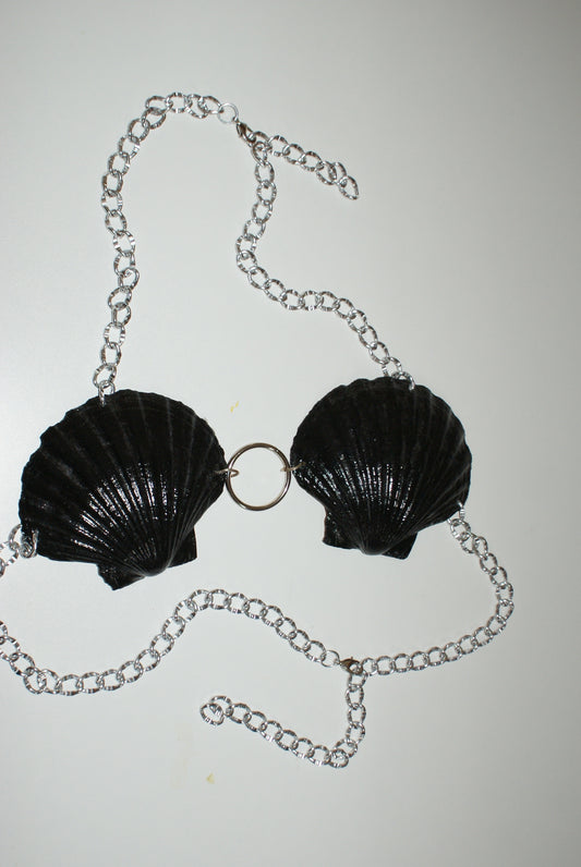 Logocomo - Shellkini grote schelpen - Zwart en zilver