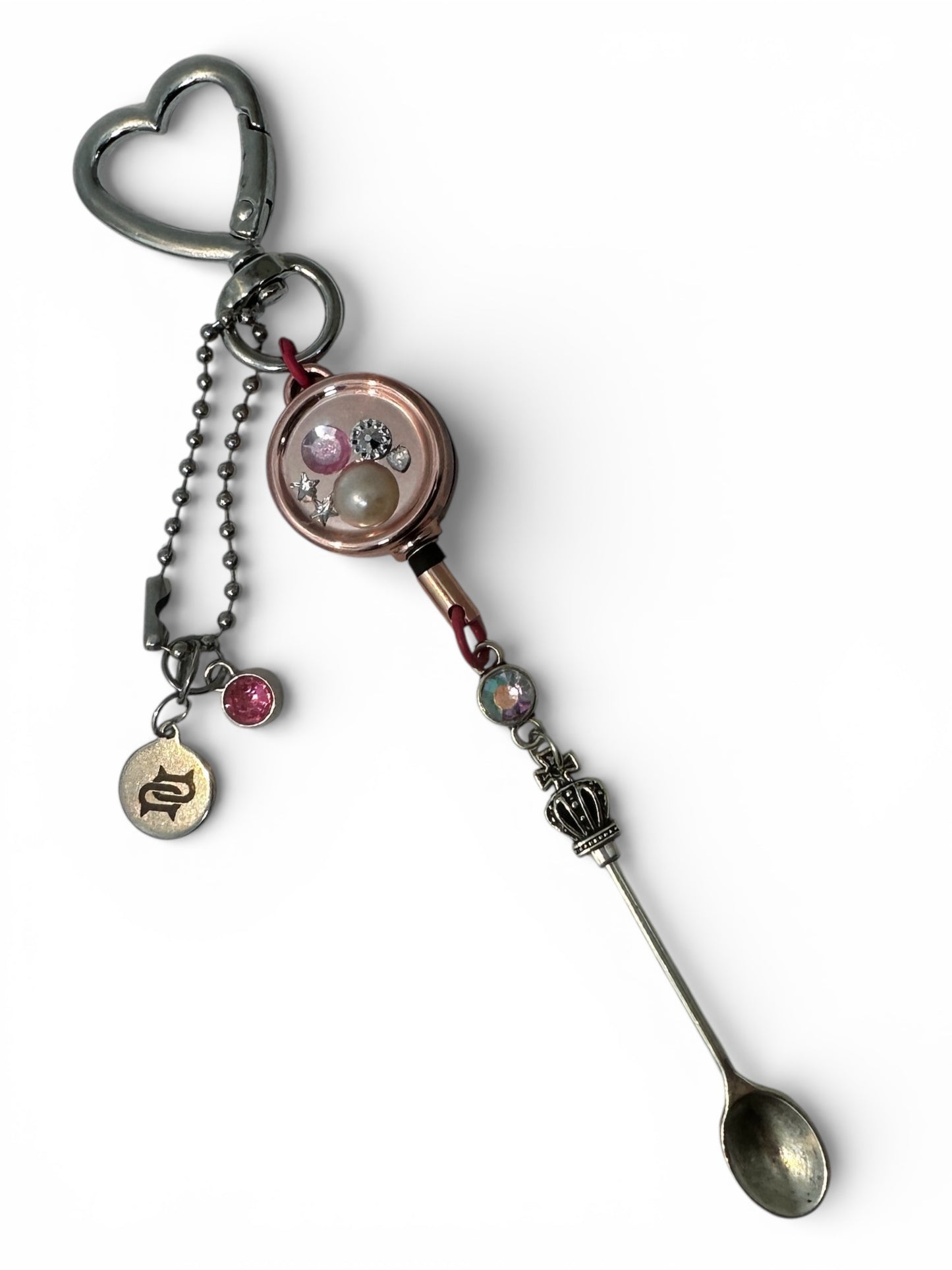 rose gouden sleutelhanger schep