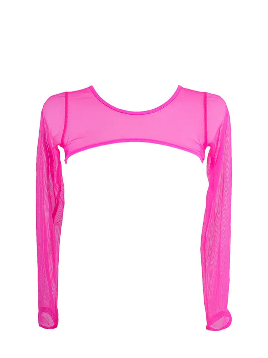 super mesh crop top neon mesh