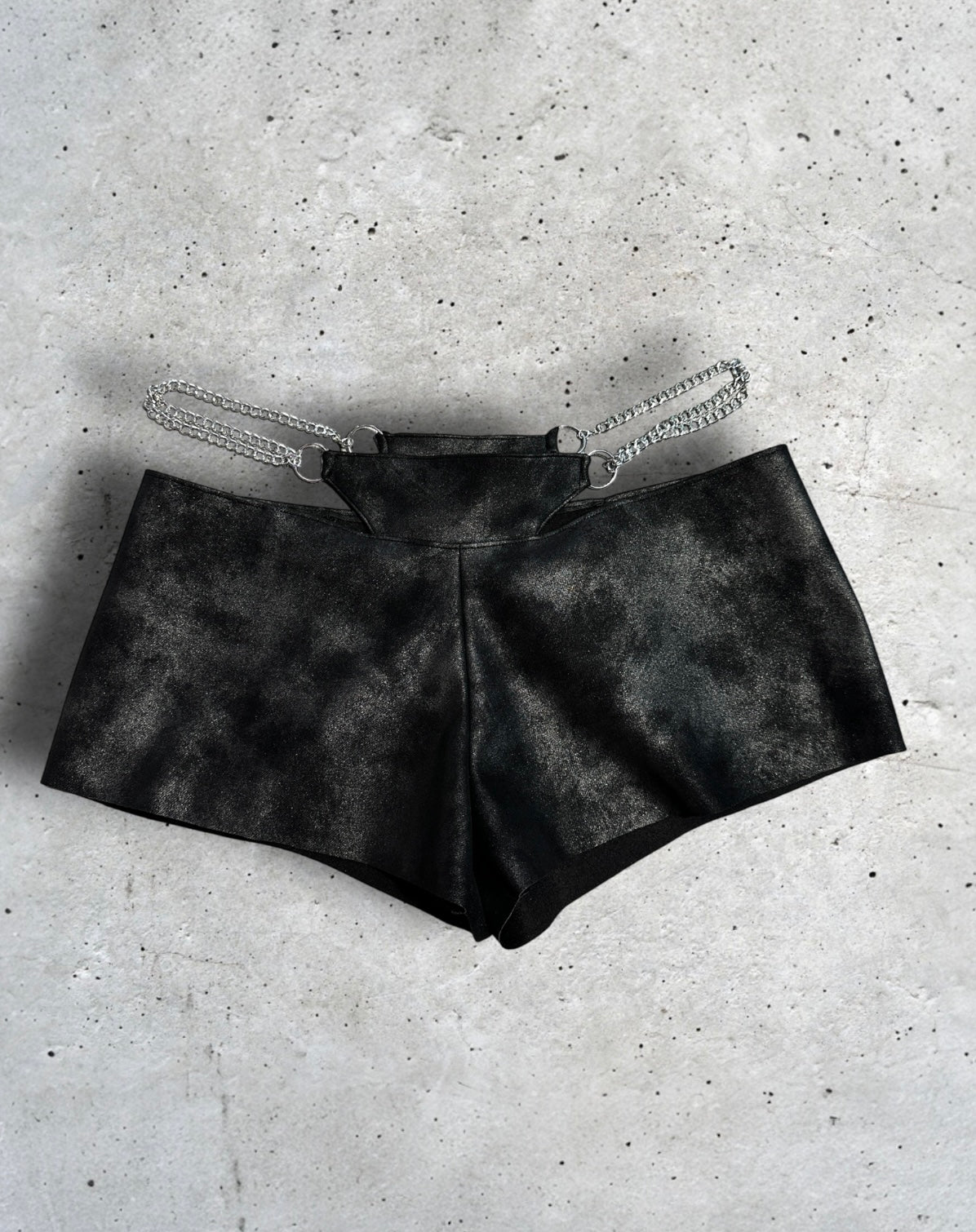 FAC SHOP - "Techno Thong Shorts" - Hotpants with chains - Black/silver