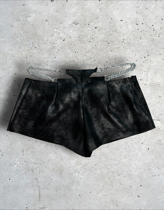 FAC SHOP - "Techno Thong Shorts" - Hotpants with chains - Black/silver