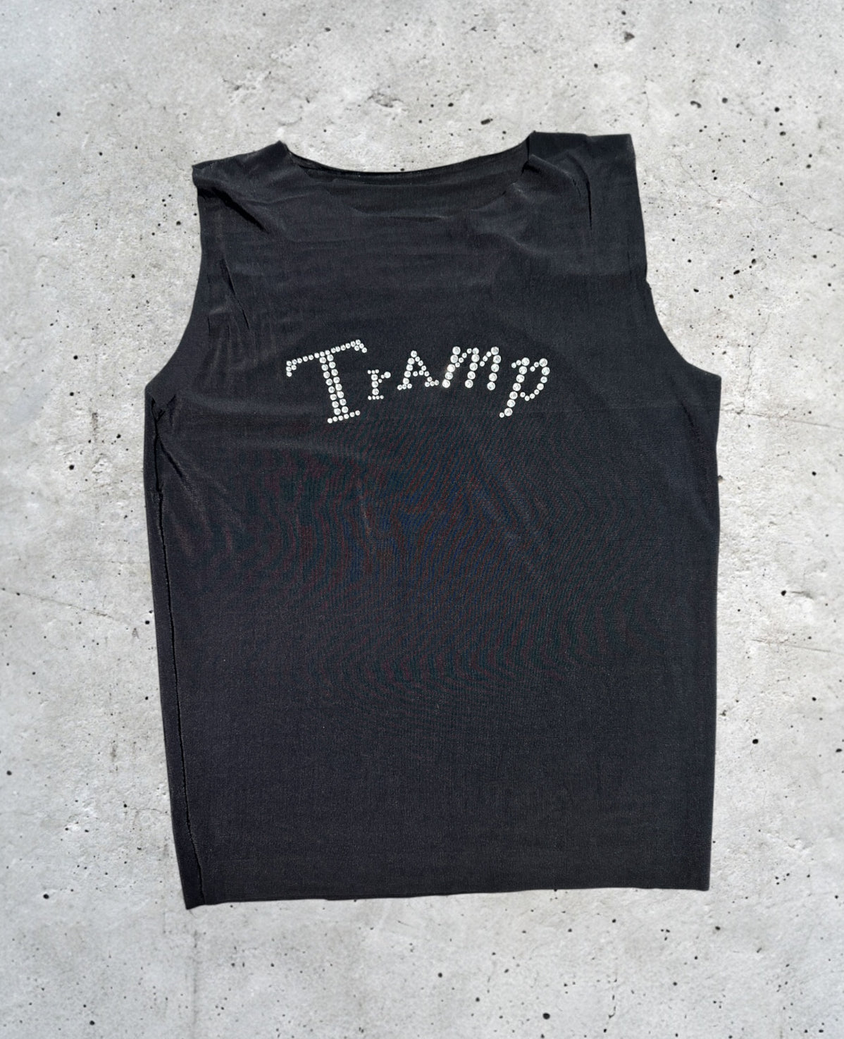 FAC SHOP - "Tramp Extra Top" - Strass tank top - Zwart