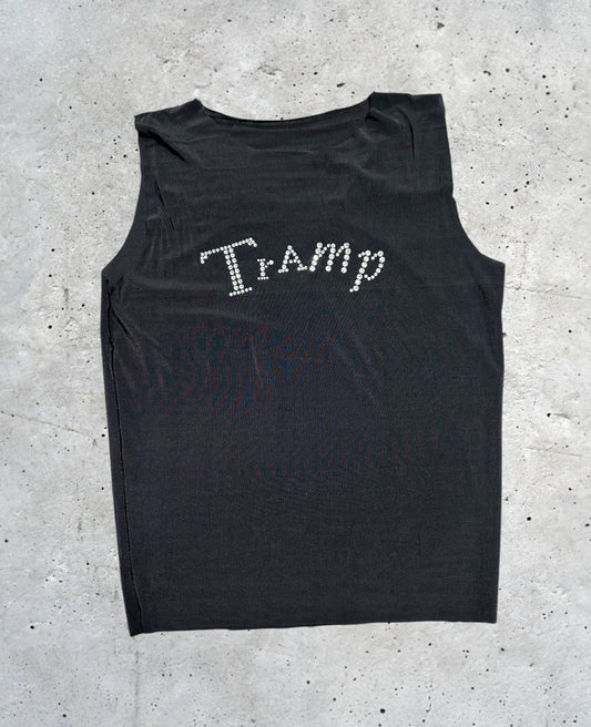 FAC SHOP - "Tramp Extra Top" - Strass tank top - Zwart