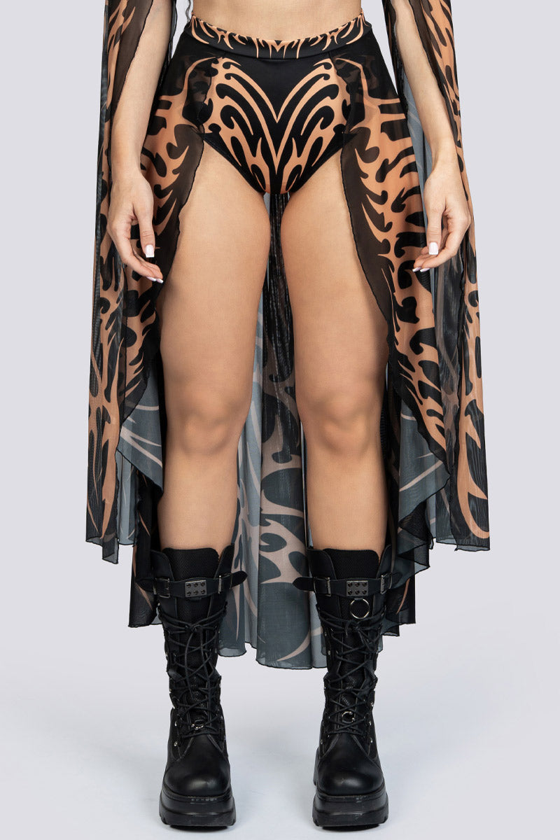 Untamed Open Mesh Maxi Skirt Festival Outfit
