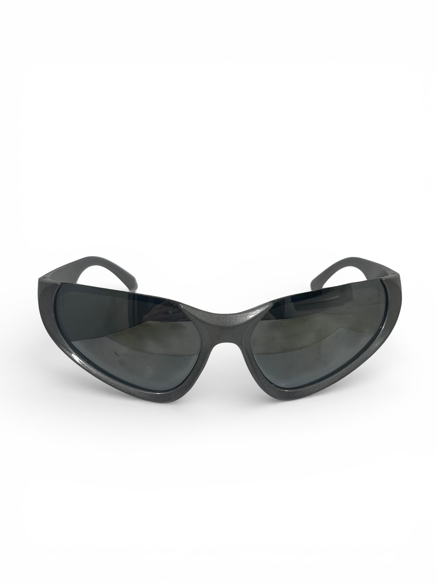 zilveren y2k techno zonnebril