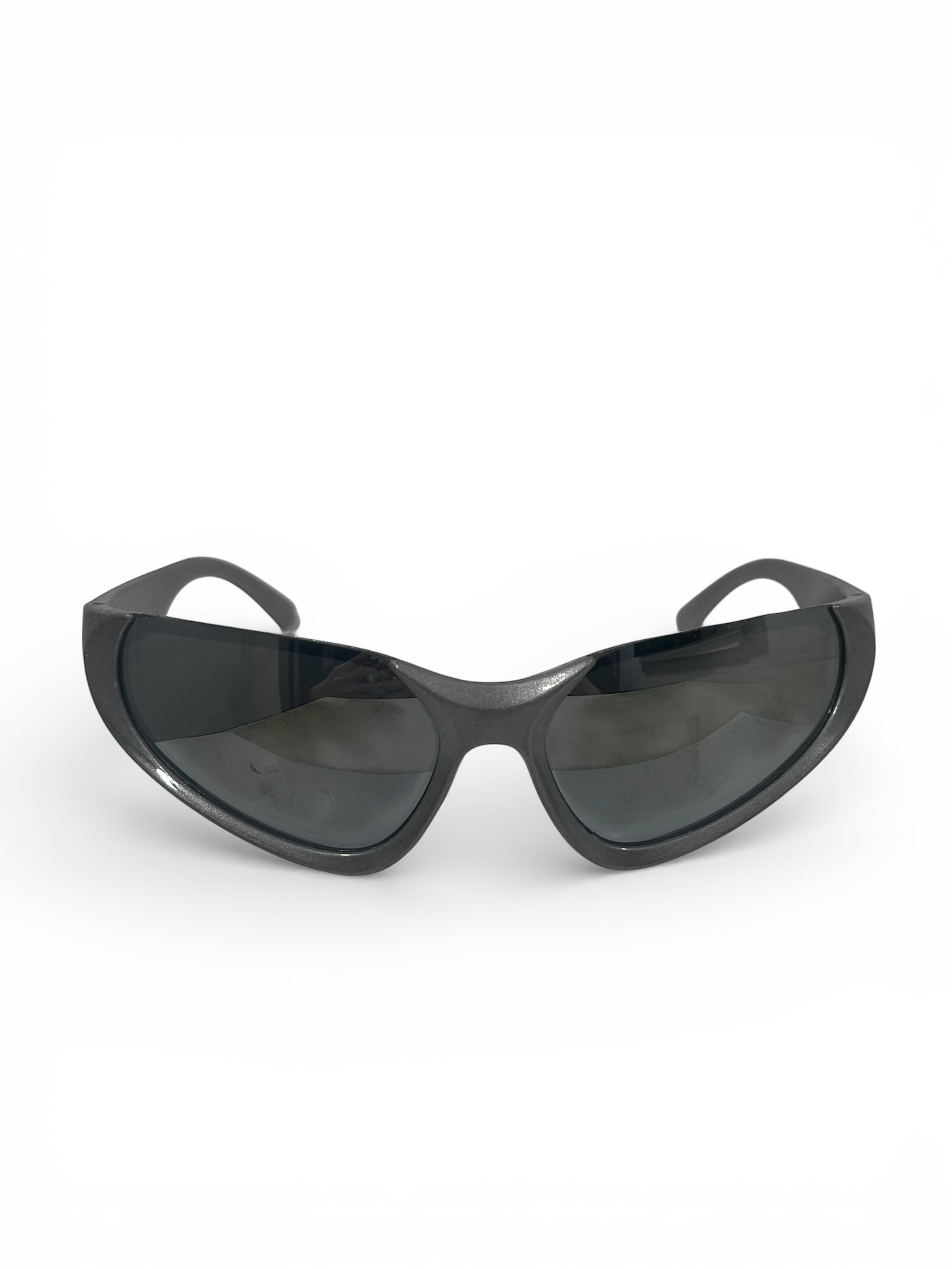 zilveren y2k techno zonnebril