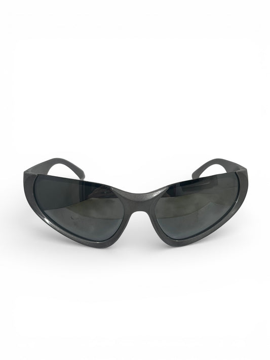 zilveren y2k techno zonnebril