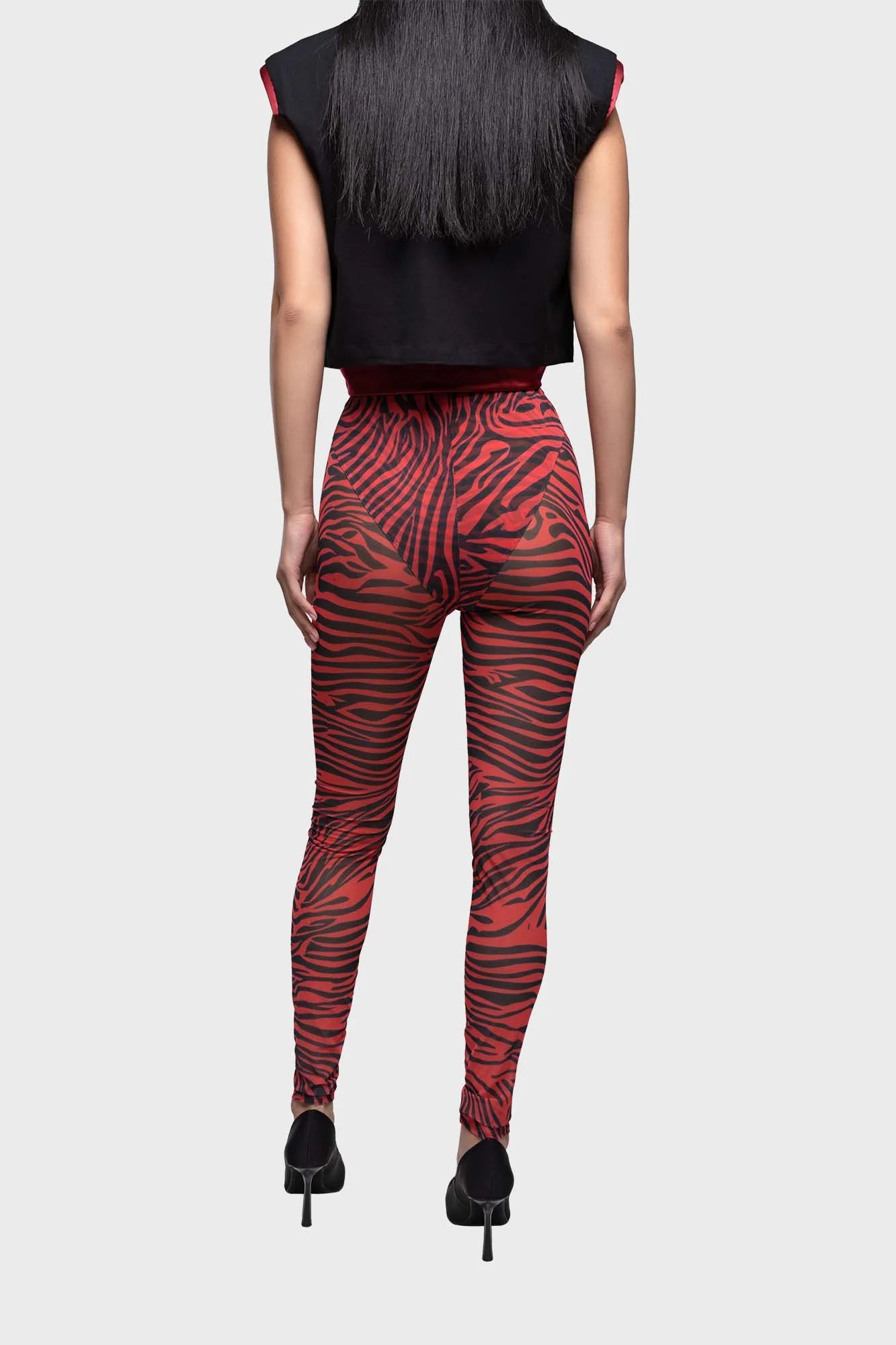 zwart rode zebra legging