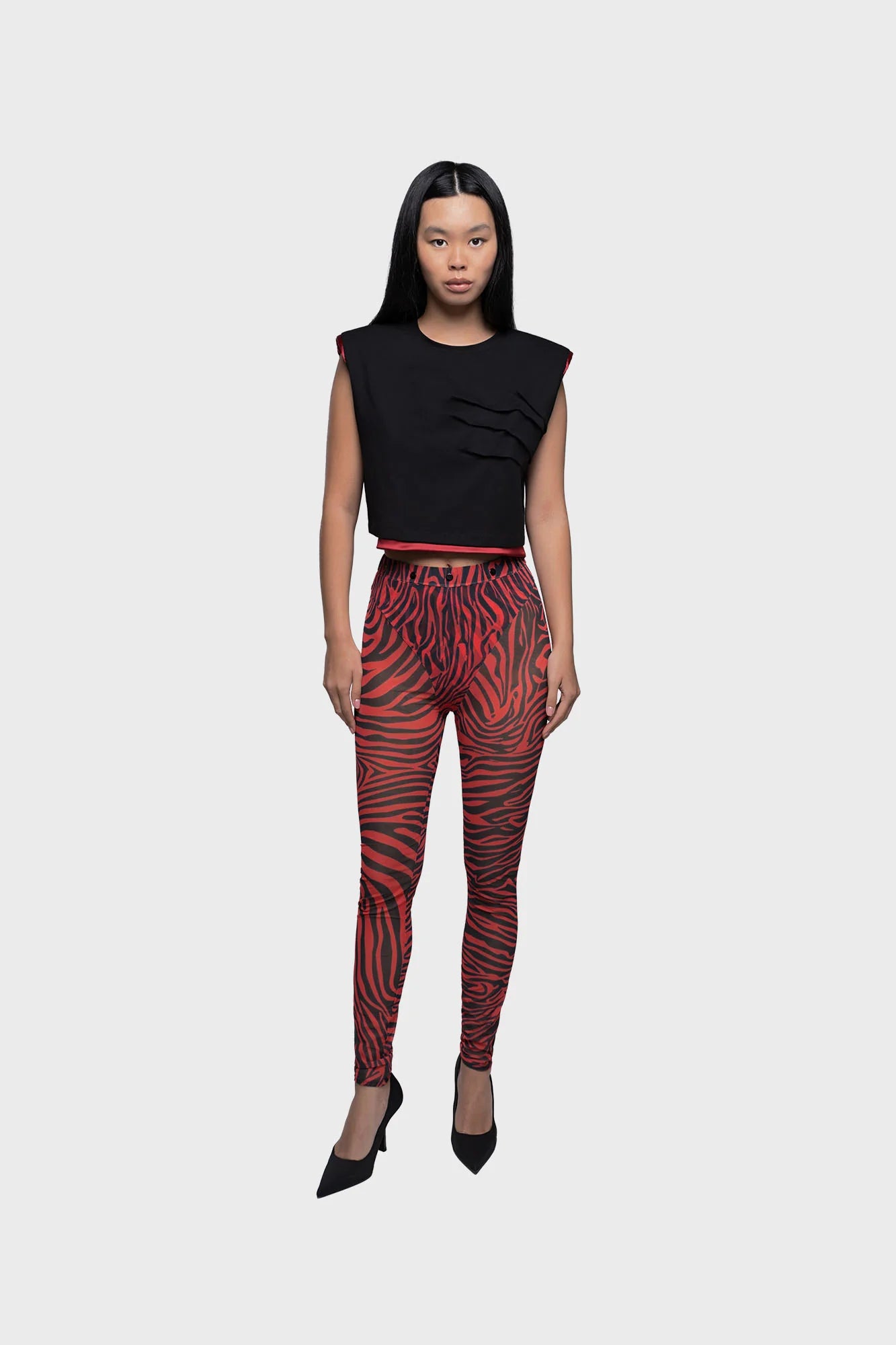 zwart rode zebra legging