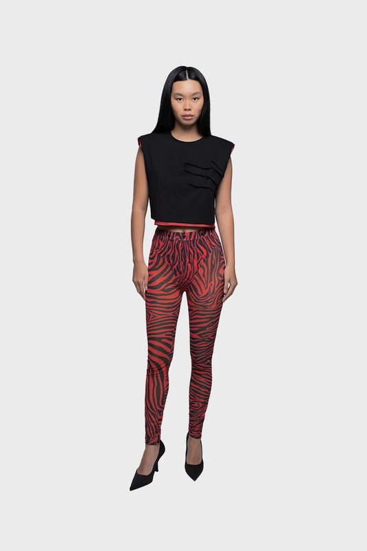 zwart rode zebra legging