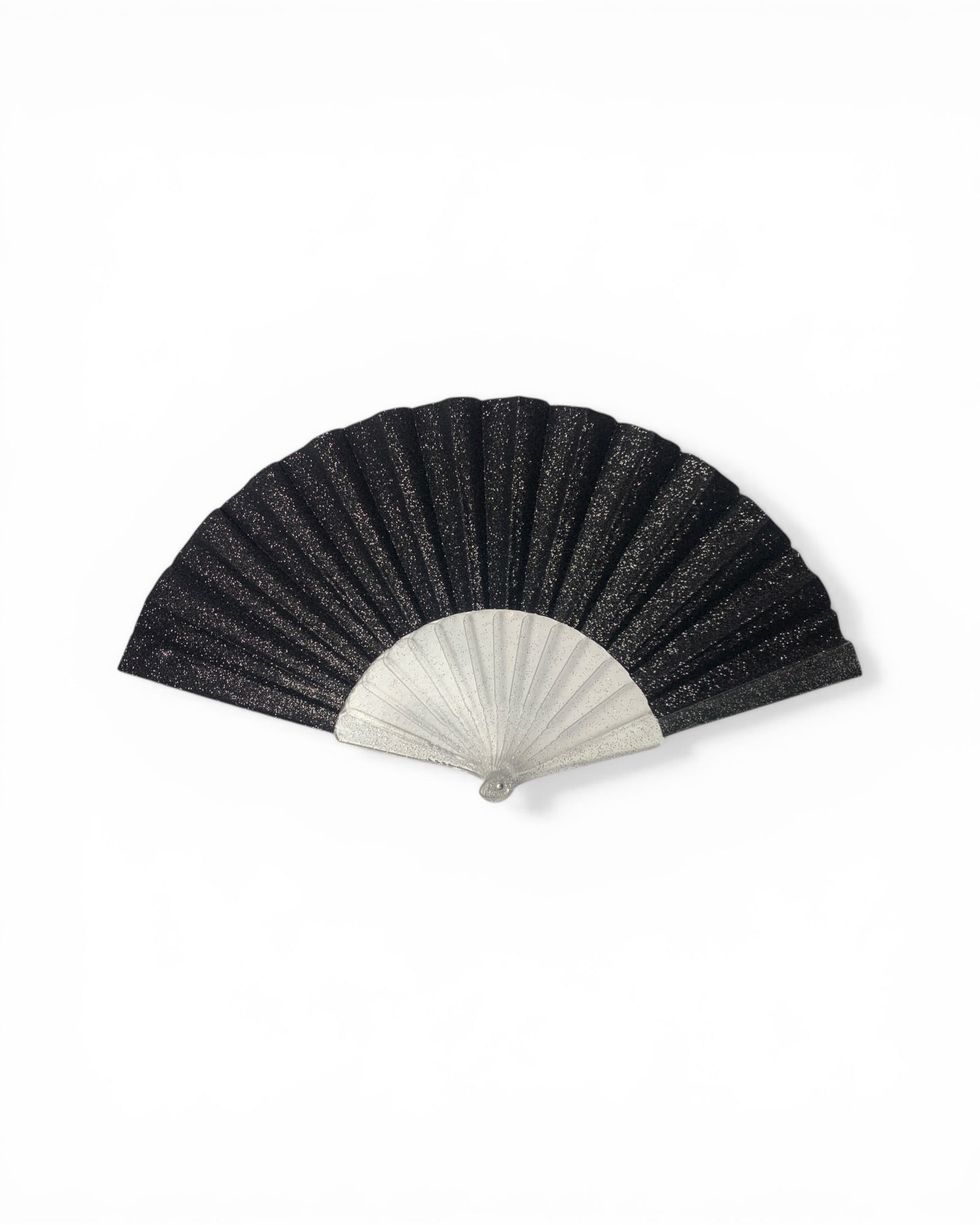 zwarte glitterwaaier