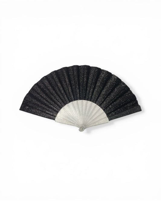 zwarte glitterwaaier