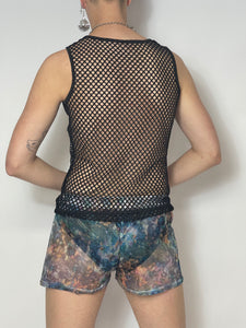 Multicolor mesh rave pants from Fundies